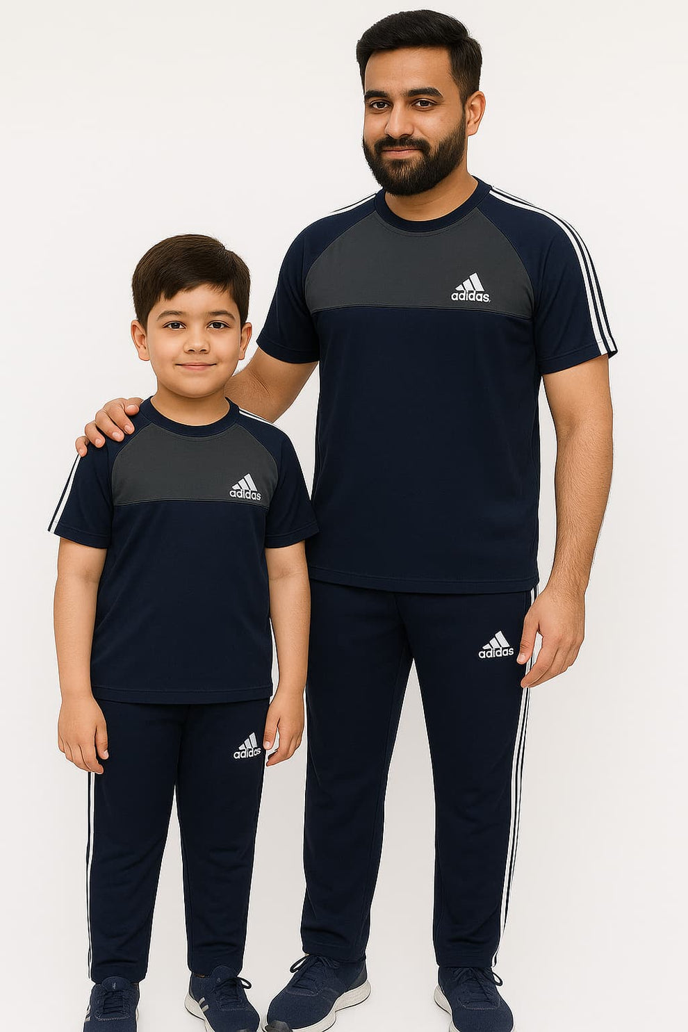 Adi Zink Grey Summer Tracksuit For Dad & Son
