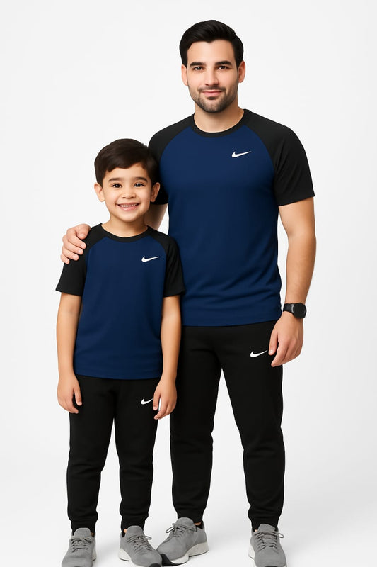 Adi Zink Black Summer Tracksuit For Dad & Son